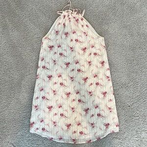 Loft cream and pink patterned dress